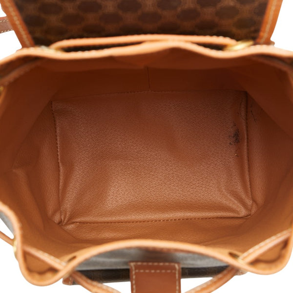 セリーヌ マカダム リュック バックパック ブラウン PVC レザー レディース CELINE 【中古】