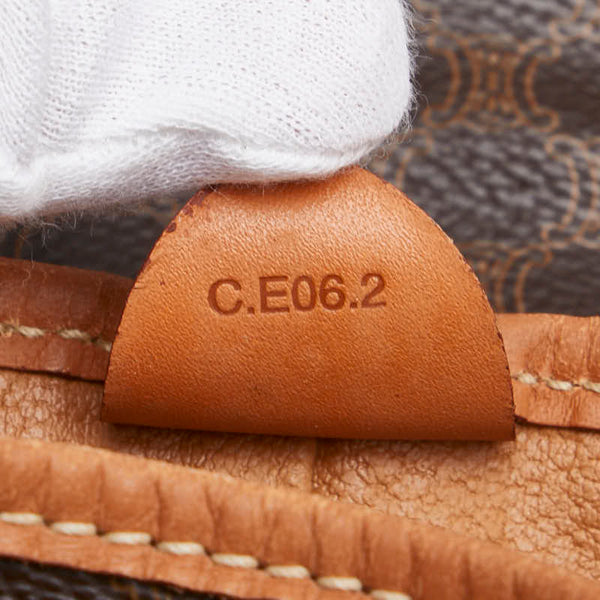 セリーヌ マカダム リュック バックパック ブラウン PVC レザー レディース CELINE 【中古】