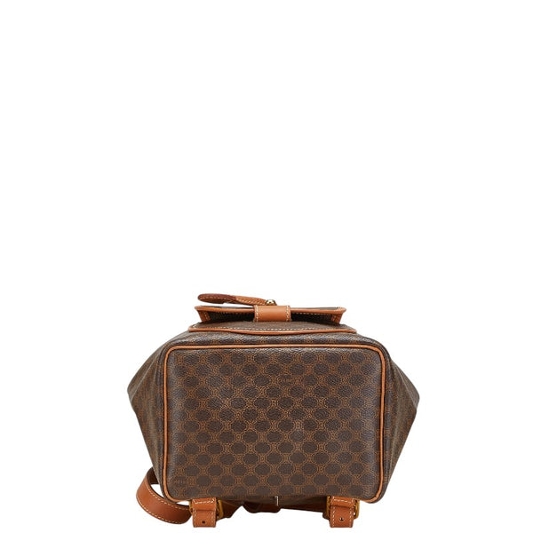 セリーヌ マカダム リュック バックパック ブラウン PVC レザー レディース CELINE 【中古】