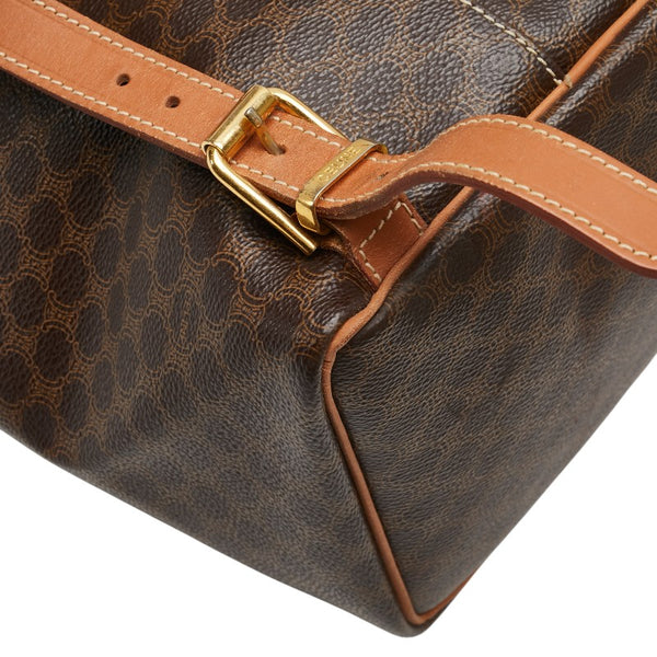 セリーヌ マカダム リュック バックパック ブラウン PVC レザー レディース CELINE 【中古】