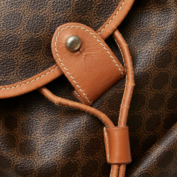 セリーヌ マカダム リュック バックパック ブラウン PVC レザー レディース CELINE 【中古】