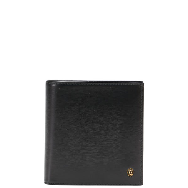 カルティエ パシャ 二つ折り財布 ブラック カーフスキン レディース CARTIER 【中古】