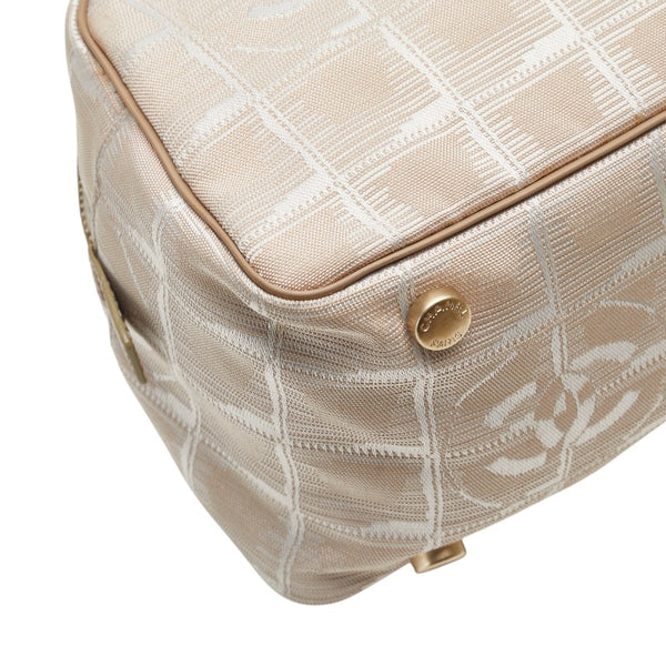 シャネル ニュートラベルライン ココマーク ハンドバッグ ベージュ ピンク ナイロン レザー レディース CHANEL 【中古】