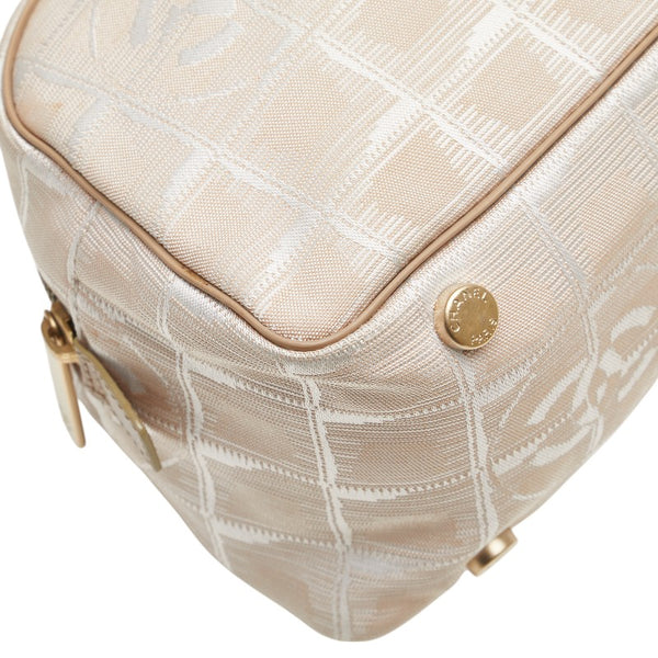 シャネル ニュートラベルライン ココマーク ハンドバッグ ベージュ ピンク ナイロン レザー レディース CHANEL 【中古】