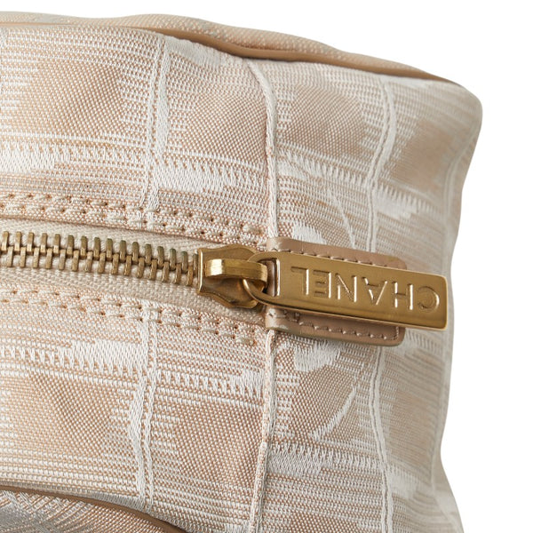 シャネル ニュートラベルライン ココマーク ハンドバッグ ベージュ ピンク ナイロン レザー レディース CHANEL 【中古】