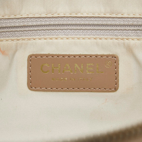 シャネル ニュートラベルライン ココマーク ハンドバッグ ベージュ ピンク ナイロン レザー レディース CHANEL 【中古】