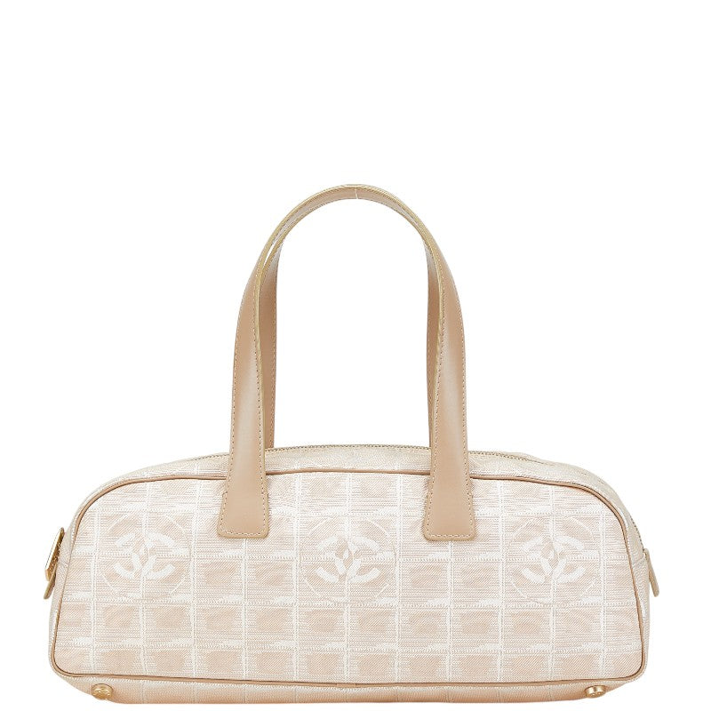 シャネル ニュートラベルライン ココマーク ハンドバッグ ベージュ ピンク ナイロン レザー レディース CHANEL 【中古】