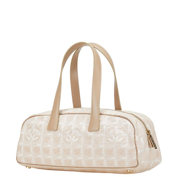 シャネル ニュートラベルライン ココマーク ハンドバッグ ベージュ ピンク ナイロン レザー レディース CHANEL 【中古】