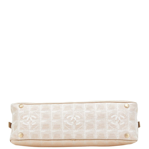 シャネル ニュートラベルライン ココマーク ハンドバッグ ベージュ ピンク ナイロン レザー レディース CHANEL 【中古】