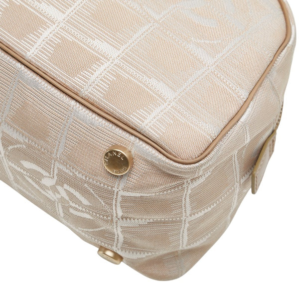 シャネル ニュートラベルライン ココマーク ハンドバッグ ベージュ ピンク ナイロン レザー レディース CHANEL 【中古】