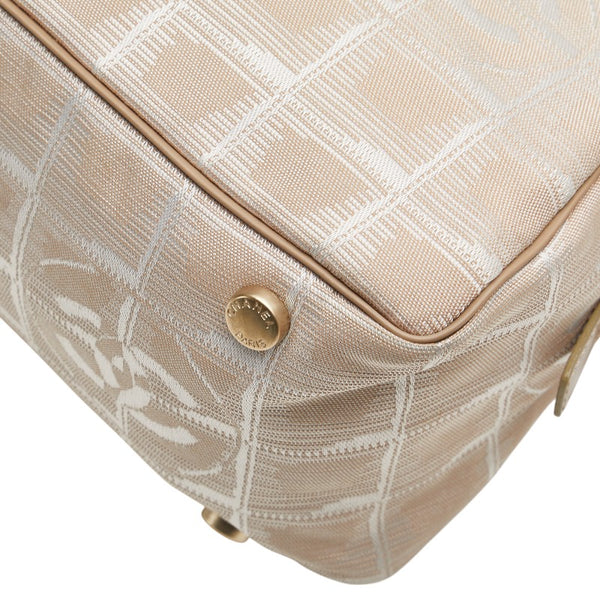 シャネル ニュートラベルライン ココマーク ハンドバッグ ベージュ ピンク ナイロン レザー レディース CHANEL 【中古】