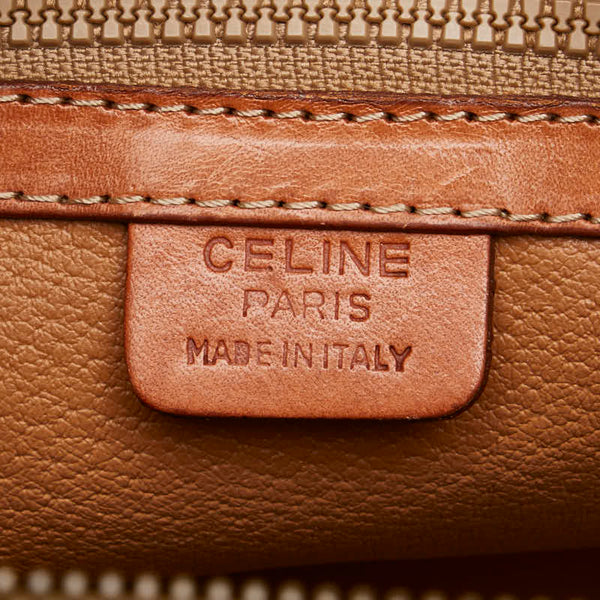 セリーヌ マカダム ハンドバッグ ブラウン PVC レザー レディース CELINE 【中古】