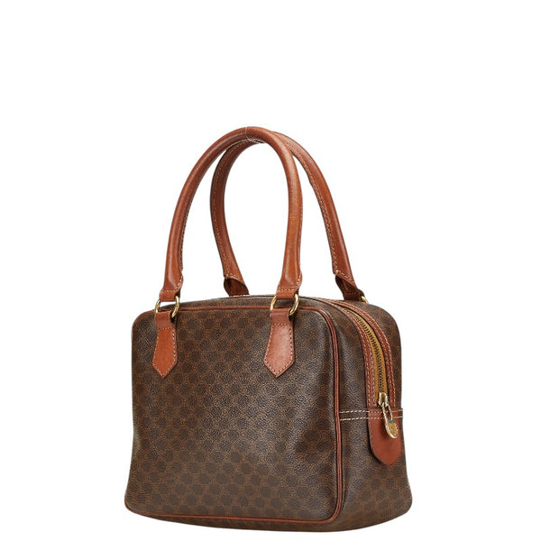セリーヌ マカダム ハンドバッグ ブラウン PVC レザー レディース CELINE 【中古】