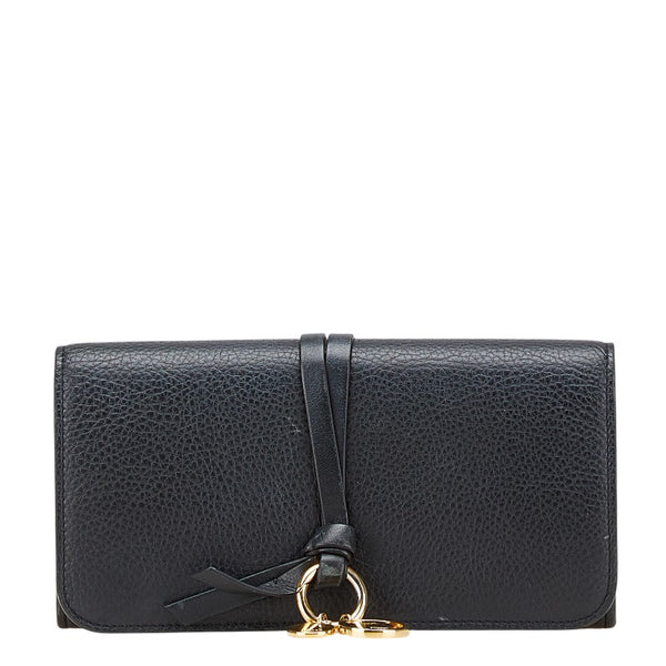 クロエ アルファベット 長財布 ブラック レザー レディース Chloe 【中古】