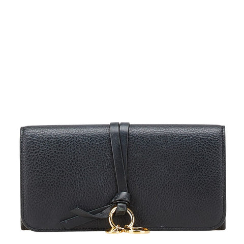 クロエ アルファベット 長財布 ブラック レザー レディース Chloe 【中古】