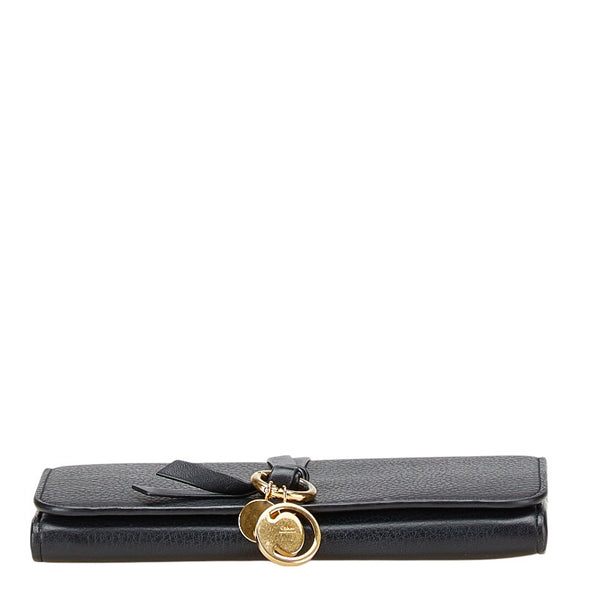 クロエ アルファベット 長財布 ブラック レザー レディース Chloe 【中古】