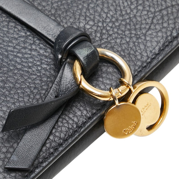 クロエ アルファベット 長財布 ブラック レザー レディース Chloe 【中古】