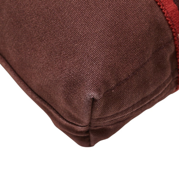 エルメス フールトゥ カバス トートバッグ ハンドバッグ ブラウン レッド キャンバス レディース HERMES 【中古】