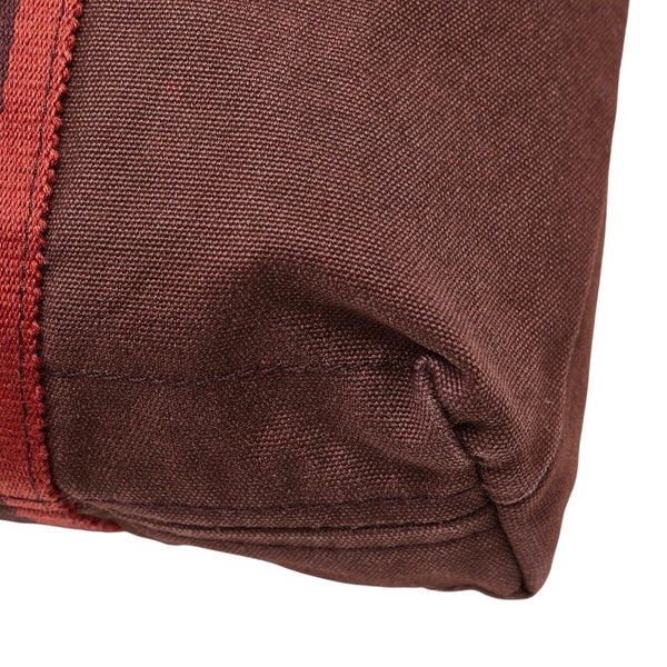 エルメス フールトゥ カバス トートバッグ ハンドバッグ ブラウン レッド キャンバス レディース HERMES 【中古】