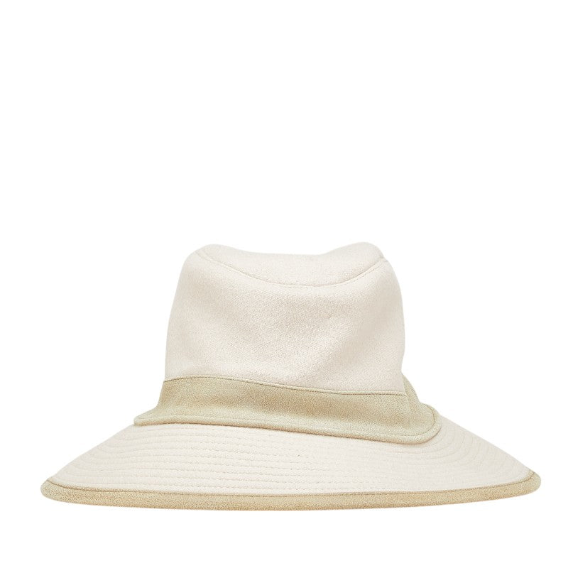 エルメス バケットハット 帽子 サイズ:56 アイボリー グリーン カシミヤ アンゴラ レディース HERMES 【中古】