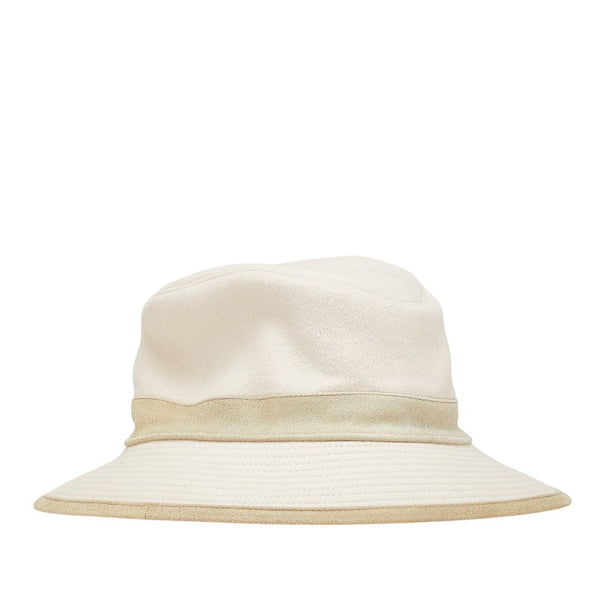 エルメス バケットハット 帽子 サイズ:56 アイボリー グリーン カシミヤ アンゴラ レディース HERMES 【中古】