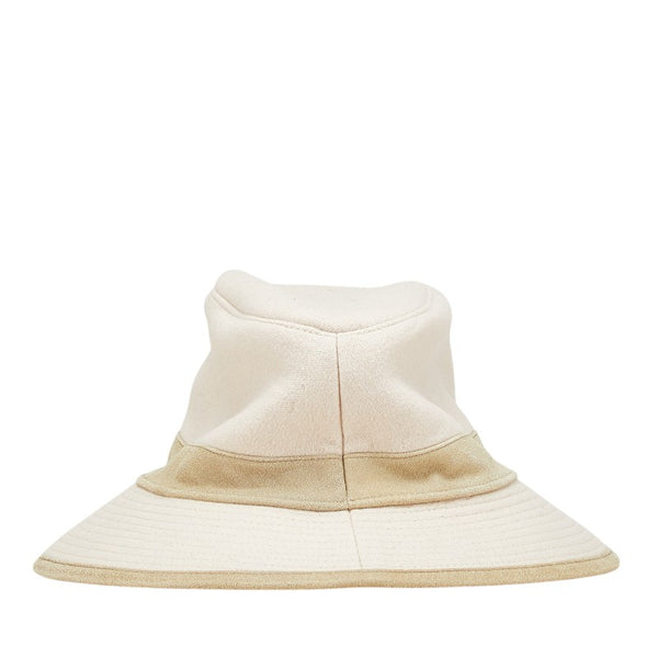 エルメス バケットハット 帽子 サイズ:56 アイボリー グリーン カシミヤ アンゴラ レディース HERMES 【中古】