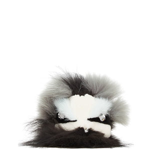フェンディ モンスター チャーム キーホルダー ブラック マルチカラー ファー レザー レディース FENDI 【中古】