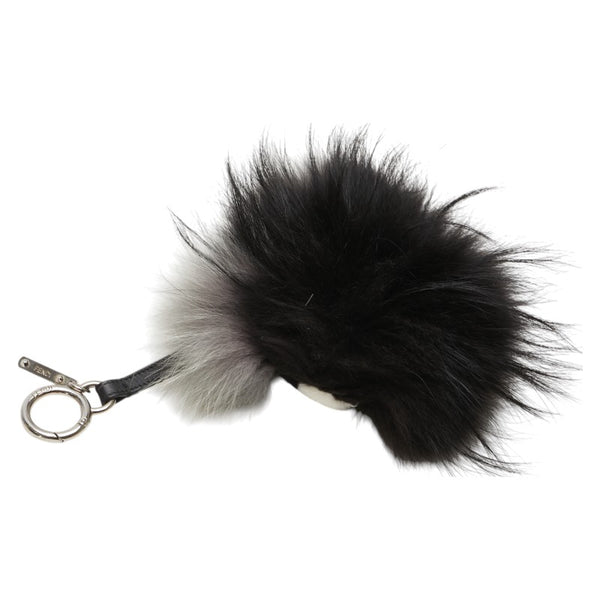 フェンディ モンスター チャーム キーホルダー ブラック マルチカラー ファー レザー レディース FENDI 【中古】