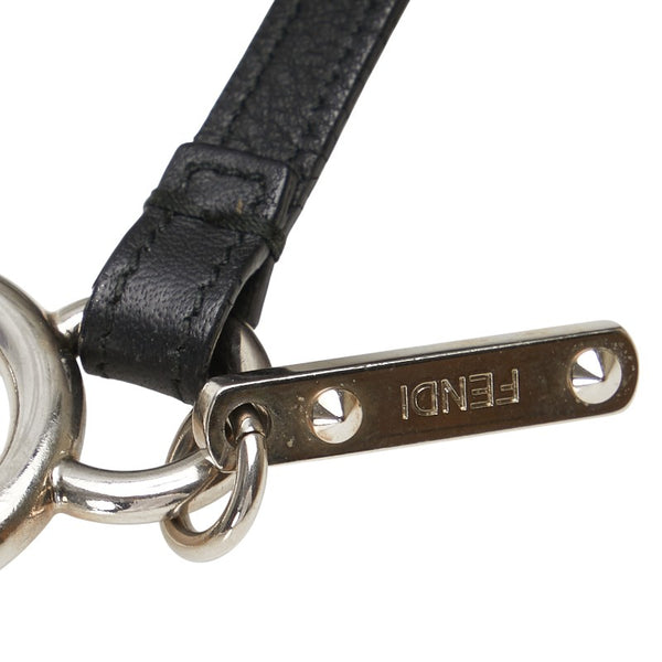 フェンディ モンスター チャーム キーホルダー ブラック マルチカラー ファー レザー レディース FENDI 【中古】