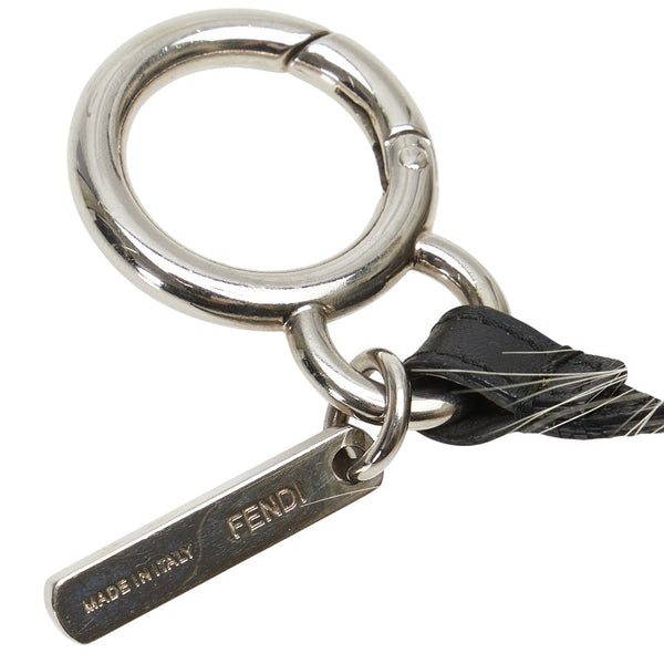 フェンディ モンスター チャーム キーホルダー ブラック マルチカラー ファー レザー レディース FENDI 【中古】