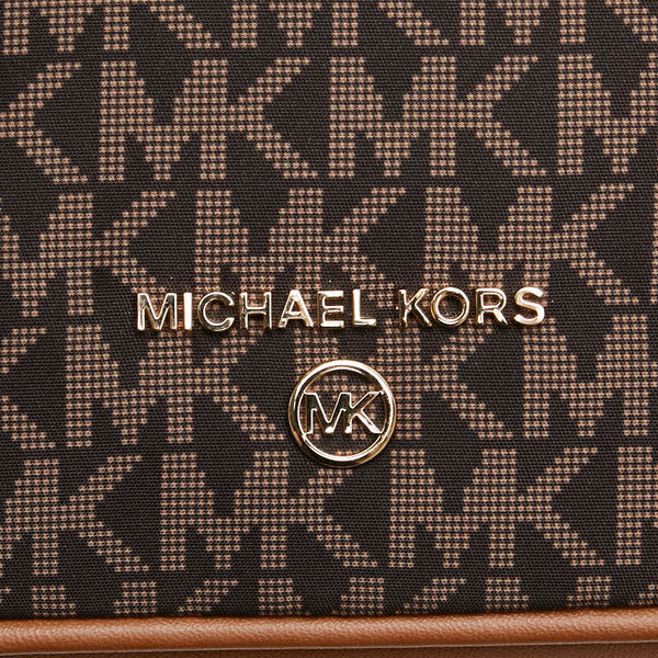 マイケルコース シグネチャー 斜め掛け ショルダーバッグ ブラック ブラウン ナイロン レザー レディース Michael Kors 【中古】