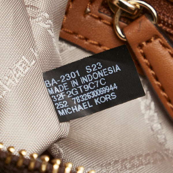 マイケルコース シグネチャー 斜め掛け ショルダーバッグ ブラック ブラウン ナイロン レザー レディース Michael Kors 【中古】