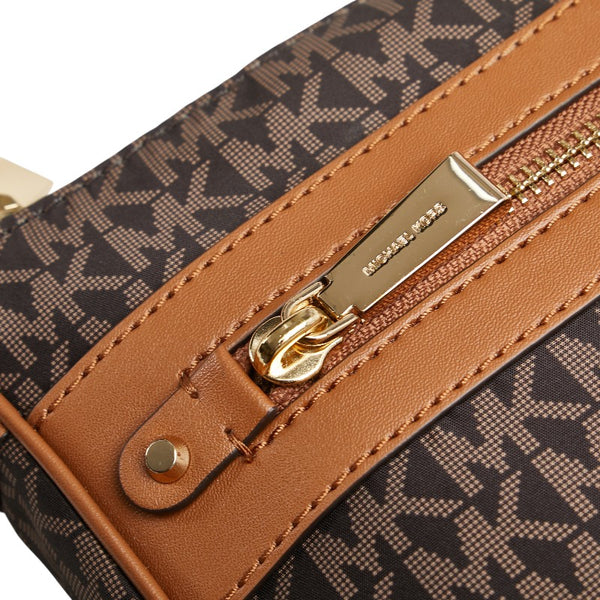 マイケルコース シグネチャー 斜め掛け ショルダーバッグ ブラック ブラウン ナイロン レザー レディース Michael Kors 【中古】