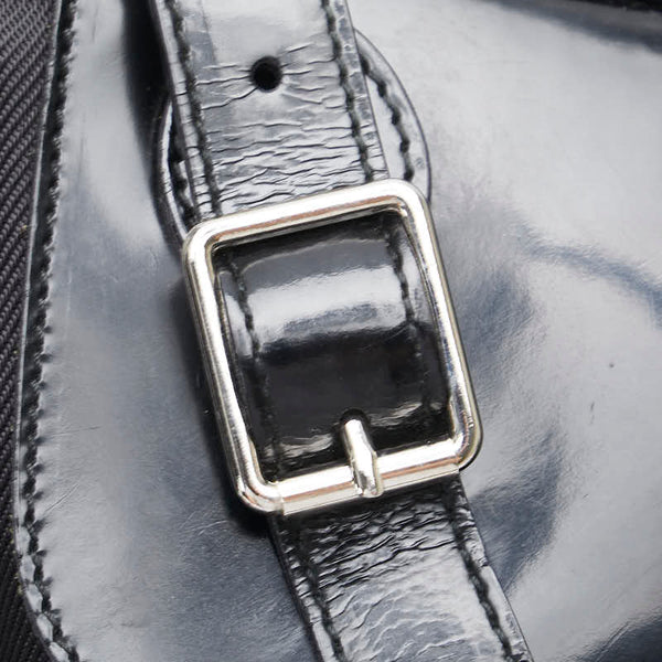 グッチ バンブー リュック バックパック 003 2058 0016 ブラック パテントレザー ナイロン レディース GUCCI 【中古】