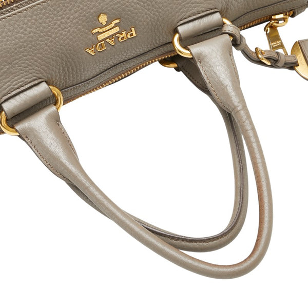 プラダ ハンドバッグ ショルダーバッグ 2WAY グレー レザー レディース PRADA 【中古】