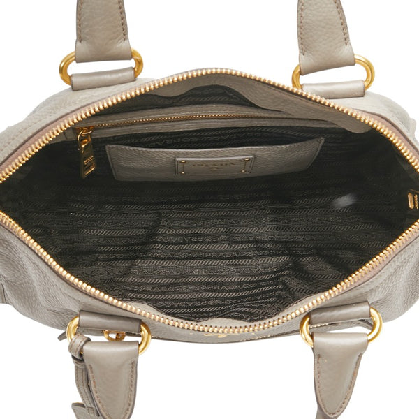 プラダ ハンドバッグ ショルダーバッグ 2WAY グレー レザー レディース PRADA 【中古】