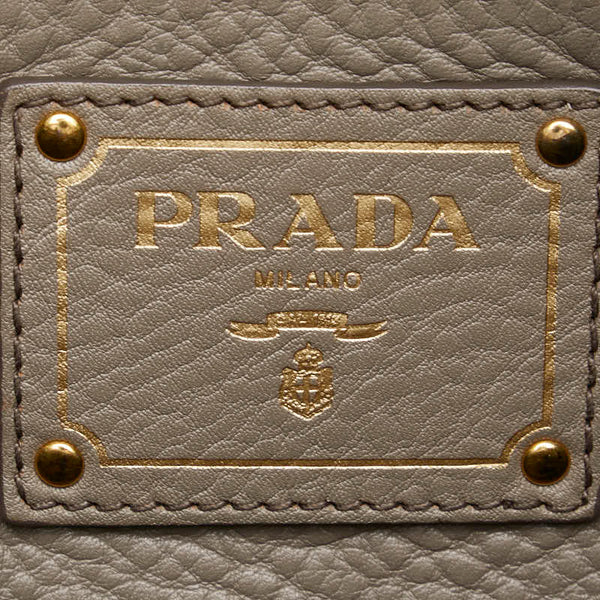 プラダ ハンドバッグ ショルダーバッグ 2WAY グレー レザー レディース PRADA 【中古】