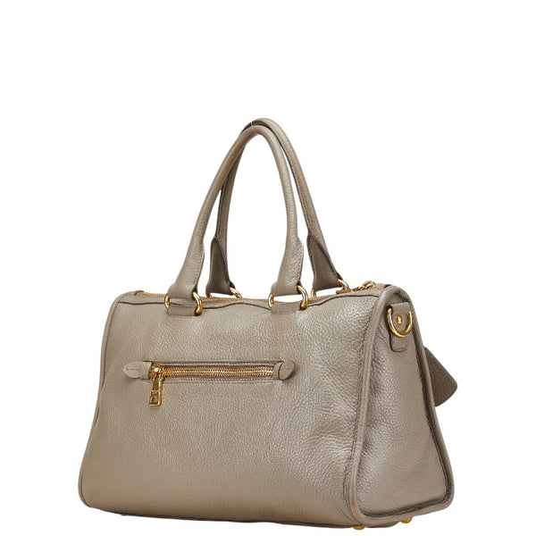 プラダ ハンドバッグ ショルダーバッグ 2WAY グレー レザー レディース PRADA 【中古】