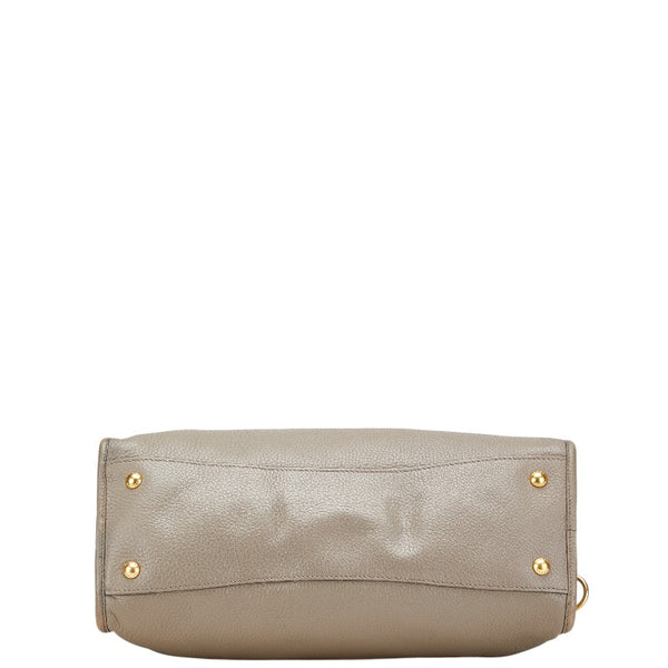 プラダ ハンドバッグ ショルダーバッグ 2WAY グレー レザー レディース PRADA 【中古】