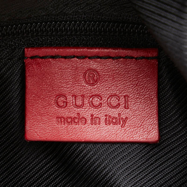 グッチ GGキャンバス ミニボストンバッグ ハンドバッグ 000 0851 レッド キャンバス レザー レディース GUCCI 【中古】