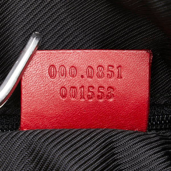 グッチ GGキャンバス ミニボストンバッグ ハンドバッグ 000 0851 レッド キャンバス レザー レディース GUCCI 【中古】