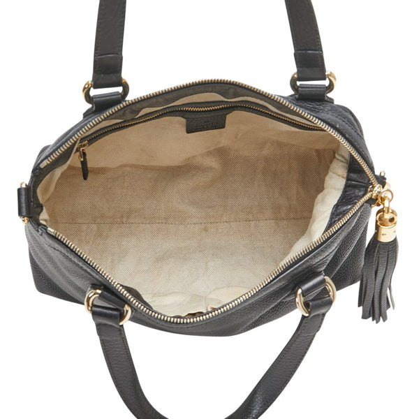 グッチ ソーホー タッセル ハンドバッグ ショルダーバッグ 2WAY 308362 ブラック レザー レディース GUCCI 【中古】