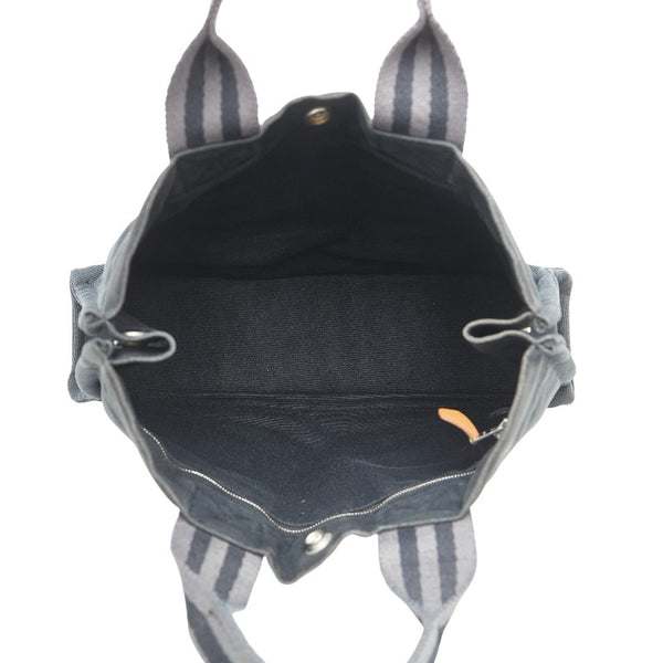 エルメス フールトゥ トートPM ハンドバッグ トートバッグ ブラック グレー キャンバス レディース HERMES 【中古】