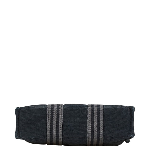 エルメス フールトゥ トートPM ハンドバッグ トートバッグ ブラック グレー キャンバス レディース HERMES 【中古】