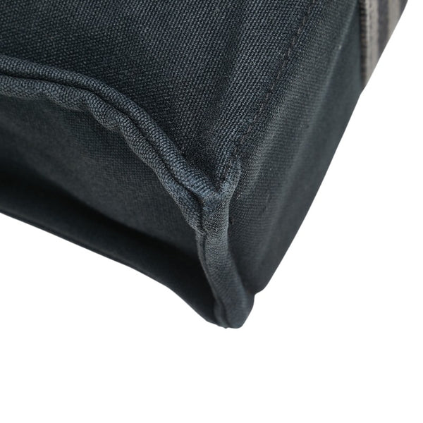 エルメス フールトゥ トートPM ハンドバッグ トートバッグ ブラック グレー キャンバス レディース HERMES 【中古】