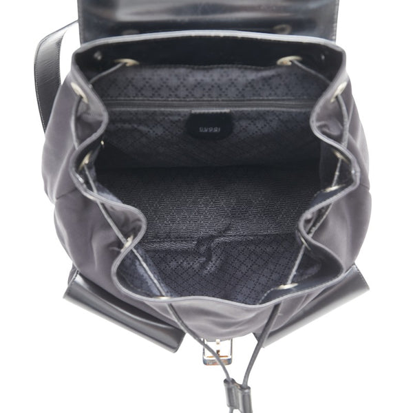 グッチ バンブー リュック バックパック 003 2058 0016 ブラック パテントレザー ナイロン レディース GUCCI 【中古】