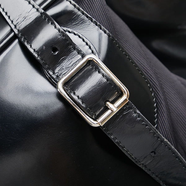 グッチ バンブー リュック バックパック 003 2058 0016 ブラック パテントレザー ナイロン レディース GUCCI 【中古】
