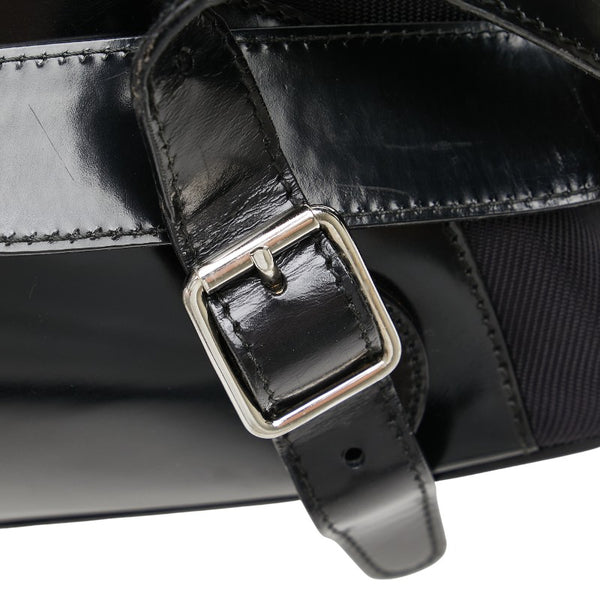 グッチ バンブー リュック バックパック 003 2058 0016 ブラック パテントレザー ナイロン レディース GUCCI 【中古】