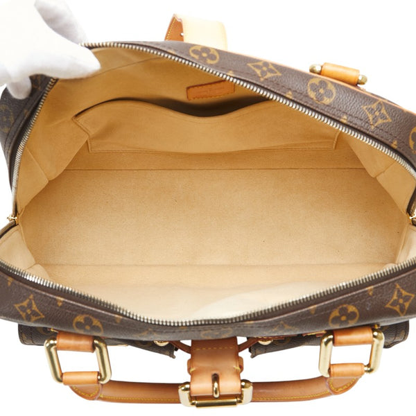 ルイ ヴィトン モノグラム マンハッタンGM ハンドバッグ ボストンバッグ M40025 ブラウン PVC レザー レディース LOUIS VUITTON 【中古】