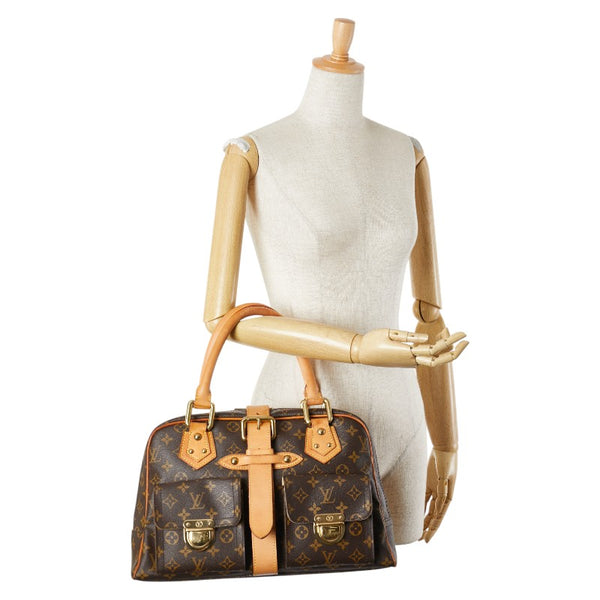 ルイ ヴィトン モノグラム マンハッタンGM ハンドバッグ ボストンバッグ M40025 ブラウン PVC レザー レディース LOUIS VUITTON 【中古】